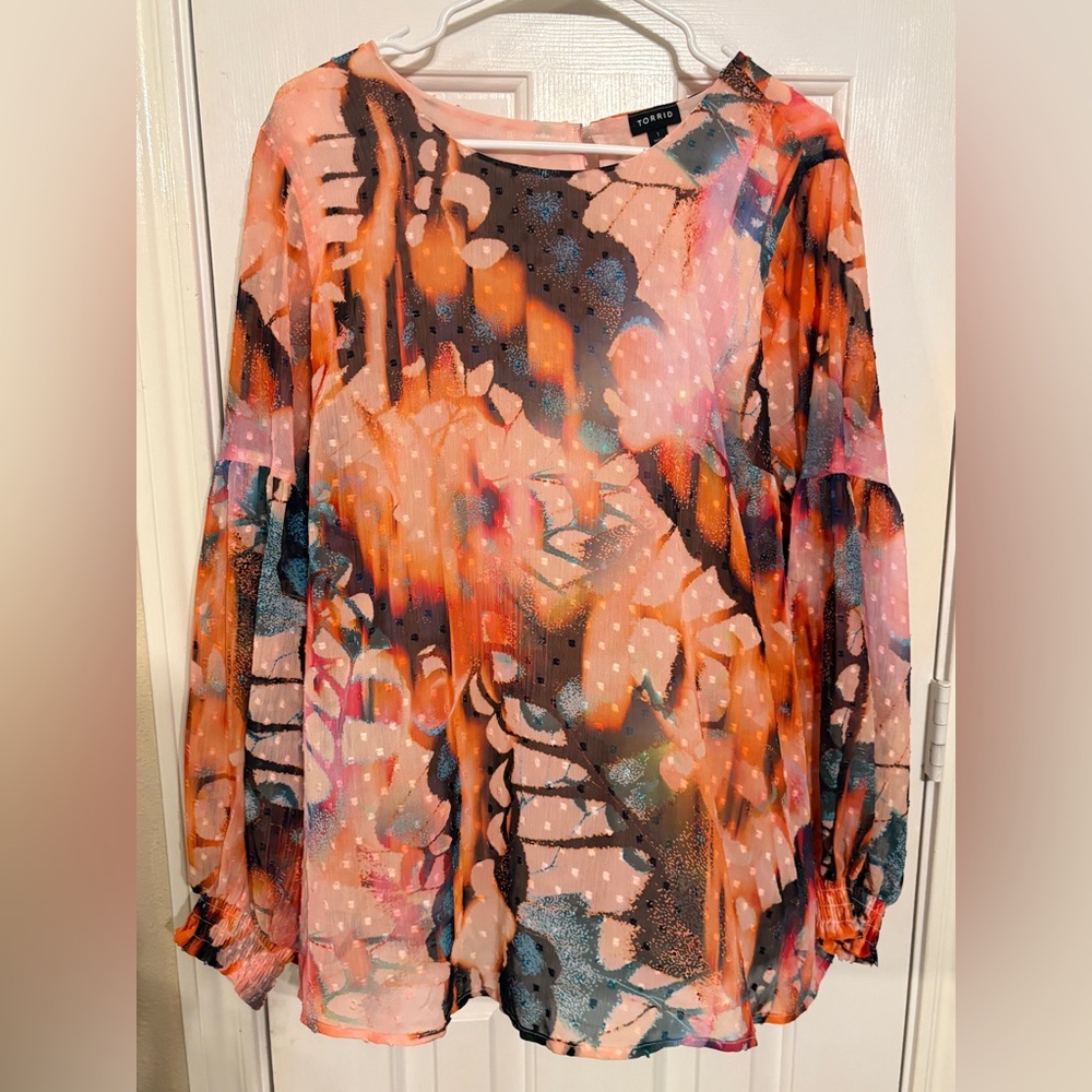 Torrid Multicolor Abstract Blouse - image 1